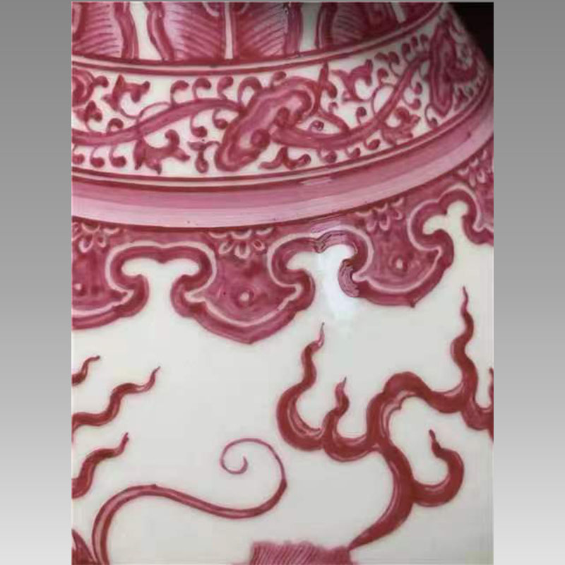 胭脂紅地陰刻唐草紋杯 乾隆年製 款 擺件中国美術 唐物骨董 時代物 A836