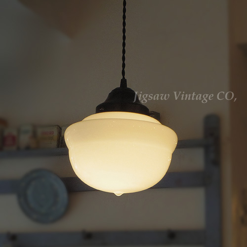 アンティーク ミルクガラスシェード シャンデリア 5灯 天井照明