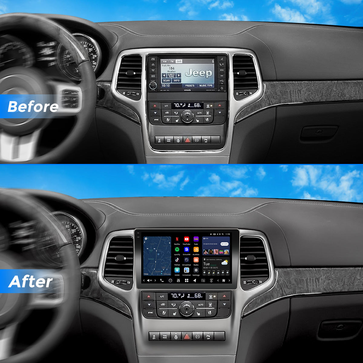 VISION 9” Custom-Fit Car Stereo for Jeep Grand Cherokee 2011-2013