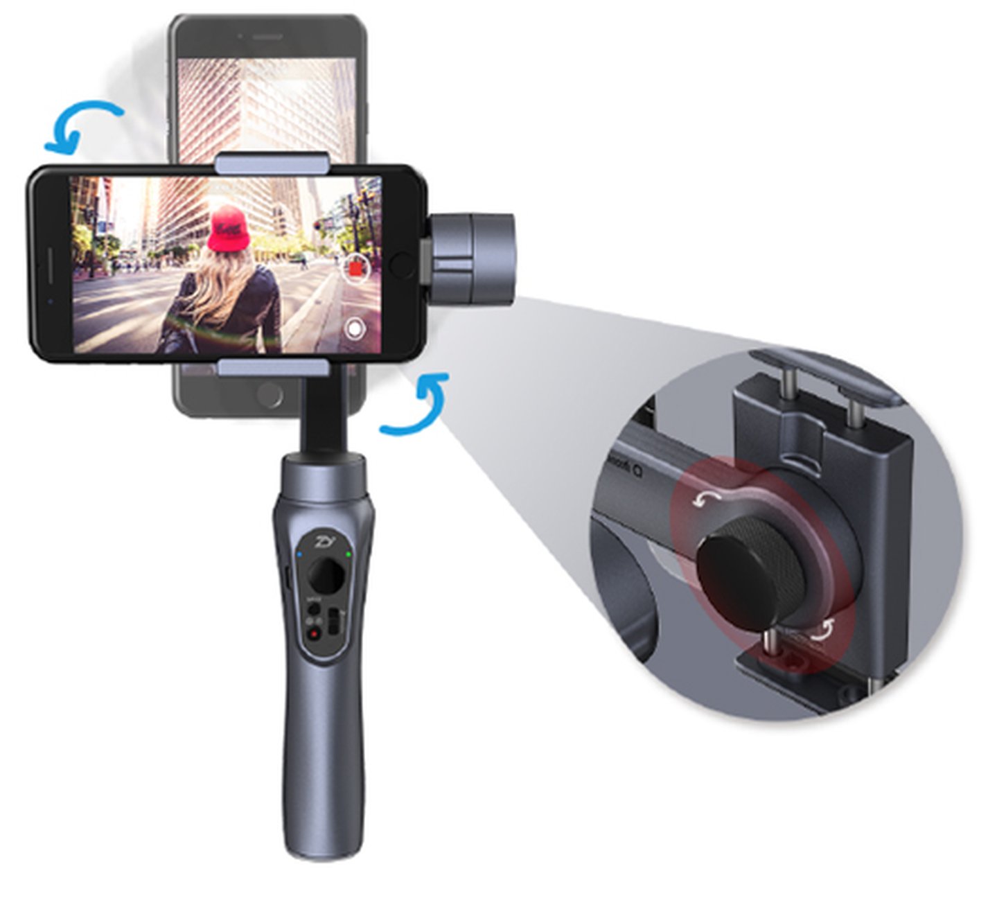 Zhiyun Smooth-Q 3-axis gimbal stabilizer for smartphone and action