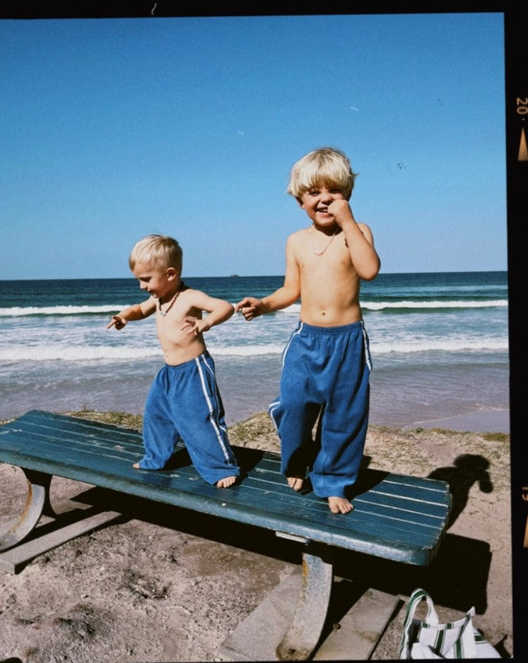 twin stripe terry pant | blu – ZIGGY ZAZA