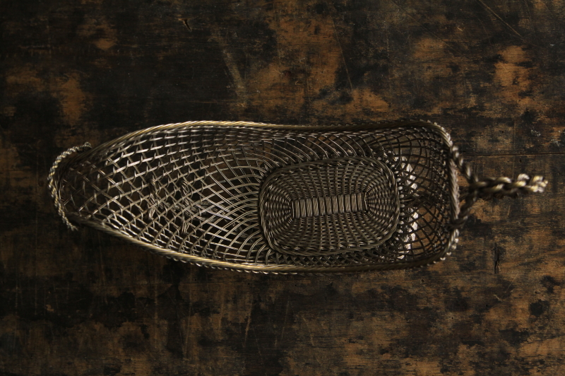 アンティークワイヤーワインバスケット ワインパニエ 銀線細工