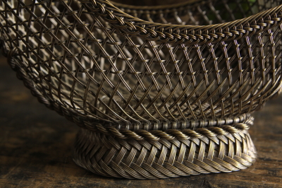 アンティークワイヤーワインバスケット ワインパニエ 銀線細工