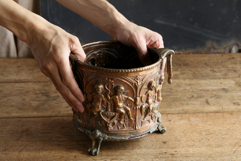 アンティーク ジャルディニエール 真鍮 オブジェ 小物入れ圧倒的な高級感。