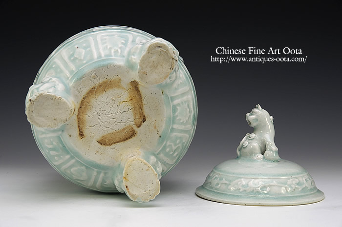 青白磁 蓋付き壺 獅子彫刻 青白磁 蓋付き壺 獅子彫刻 - メルカリ