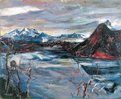 ☆上野山清貢☆ 「やまめ」 水彩画 ◇帝展特選・北海道新聞社文化賞