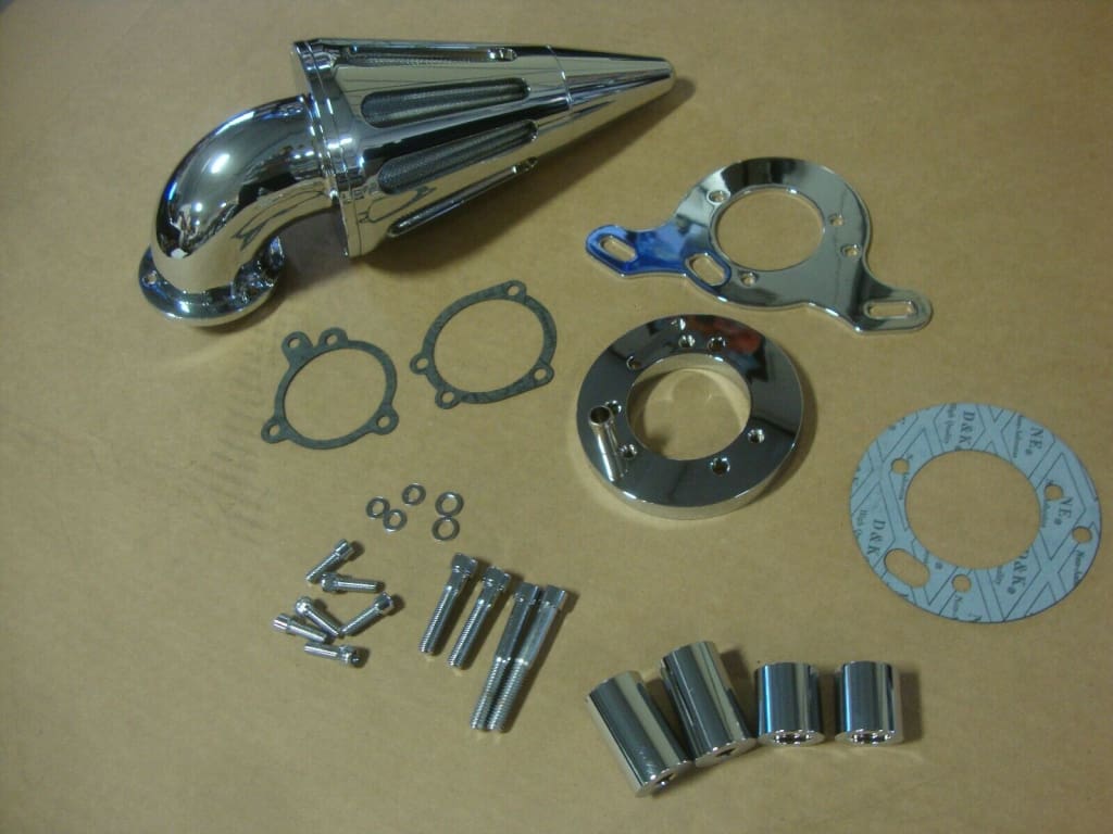 BIG DOG MOTORCYCLES OEM CHROME SPIKE AIR CLEANER w/ FILTER FITS