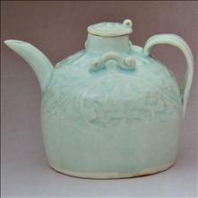 鎌倉名家蔵86】年代保証 宋代湖田窯青白磁青蓋壺 高10.2