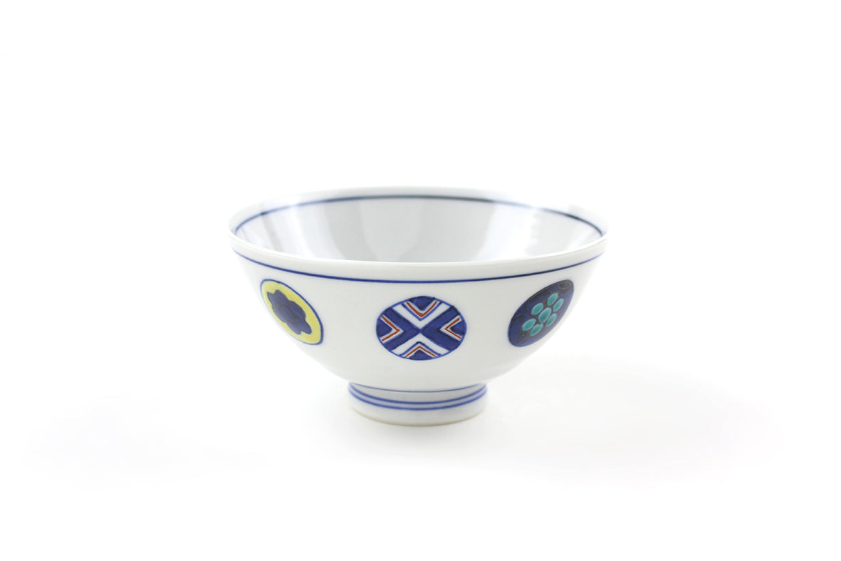 大丸北峰】茶碗染付丸紋10客