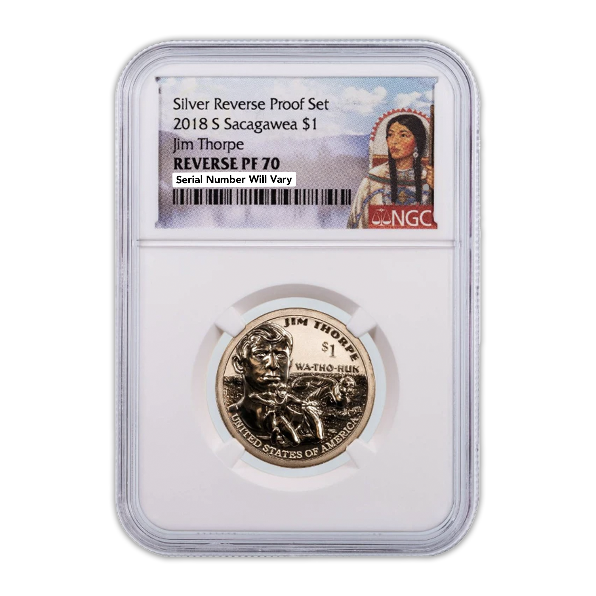 2018-S Native American Sacagawea Silver Dollar Reverse Proof Set