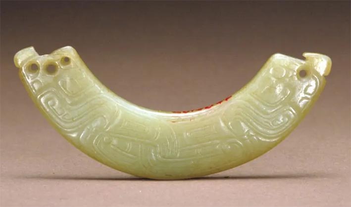 古玉 和田玉(ホータン) 和田青玉 文字彫り 根付 緒締玉 玉佩 提げ物