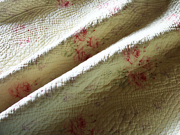 イギリスアンティーク ダーラムキルト 60㎝×46㎝ リバーシブル