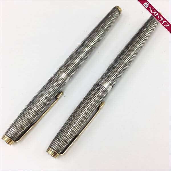 パーカー 万年筆 スターリングシルバー 925 ペン先14K 2本セット