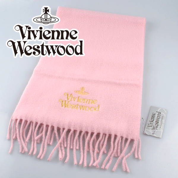 ヴィヴィアンウエストウッド リバーシブルウールマフラー ネイビー