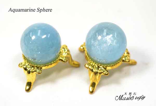 アクアマリンスフィア 23mm 金属台座付き - 石川県金沢市 天然石