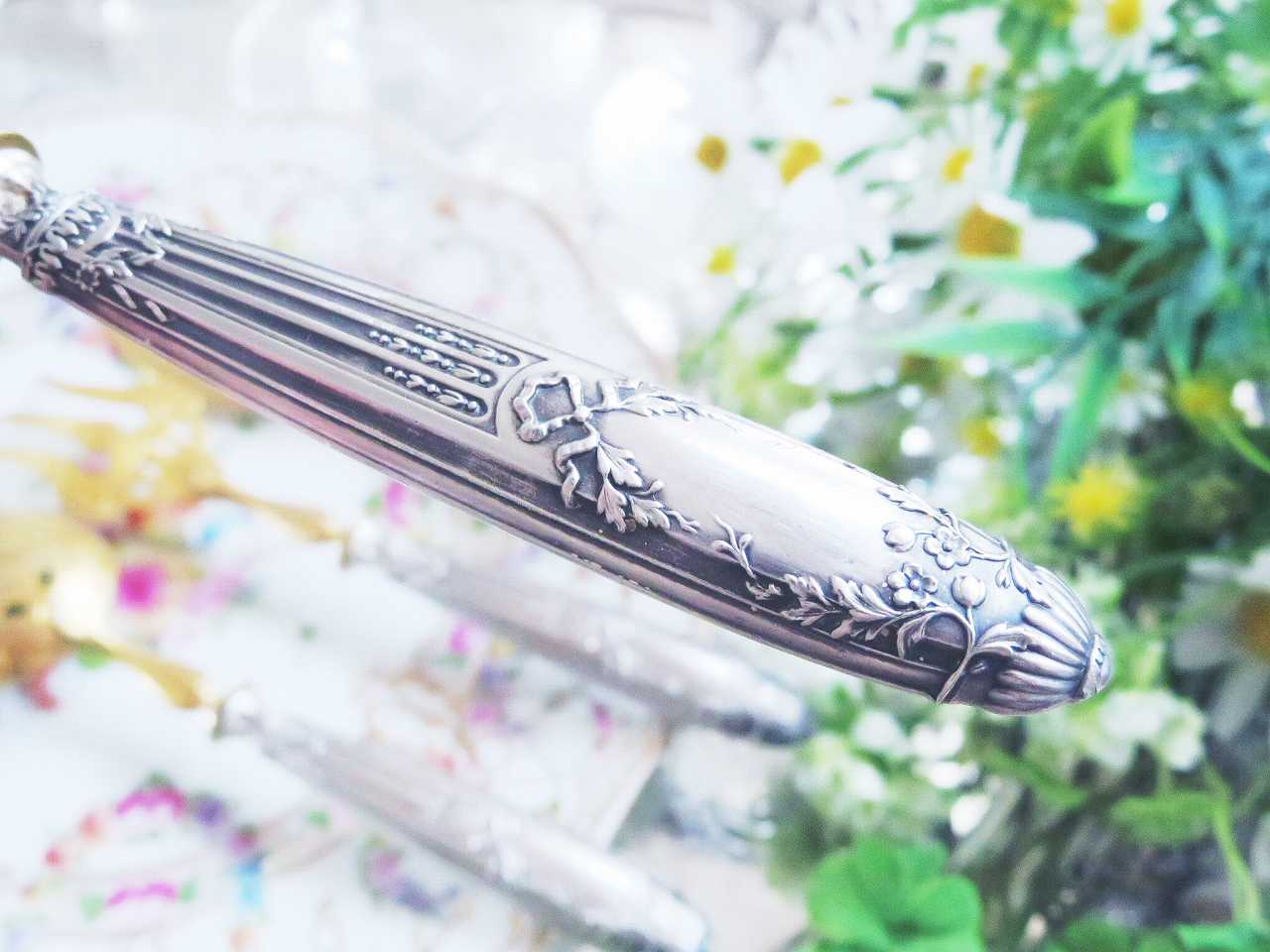 フランス製アンティーク 天使と花々の筆記用具セット フランス製