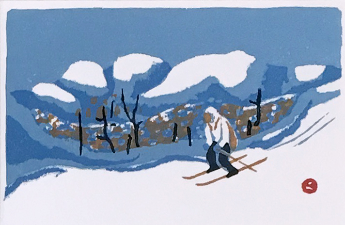 畦地梅太郎 スキーの男 畦地梅太郎 スキーの男 畦地梅太郎 スキーの男