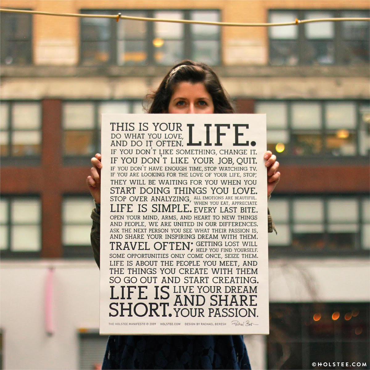 額装HOLSTEEマニフェストRachael Beresh サイン入り Holstee Manifesto