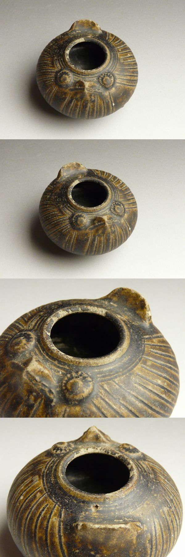 美濃古窯 黒褐釉 水滴 時代箱 V R8278 美濃古窯 黒褐釉 水滴 時代箱 V