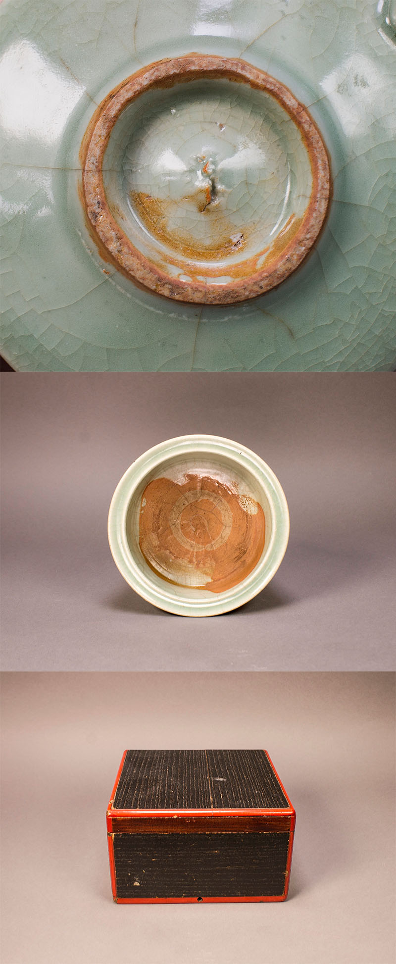 鈞窯 三足香炉 陶芸 骨董品 古美術品 江戸時代 美濃 鉄摺絵 菖蒲図 三