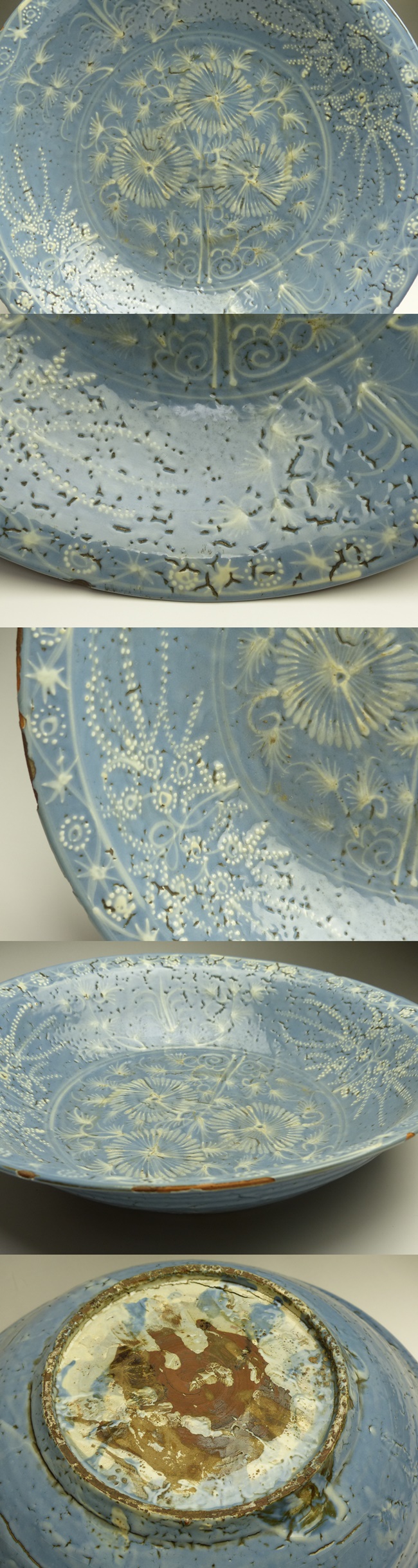 古美術 猫 - 呉須餅花手大皿 | 古美術品専門サイト fufufufu.com