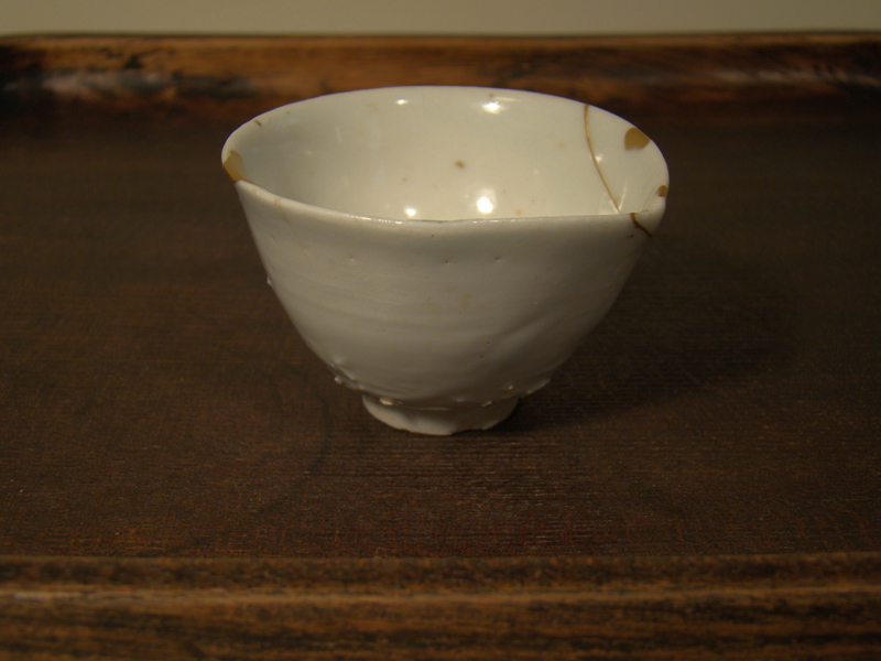 骨董 アンティーク 初期伊万里 染付 薺文 盃 酒器 酒盃 杯 金継ぎ 金