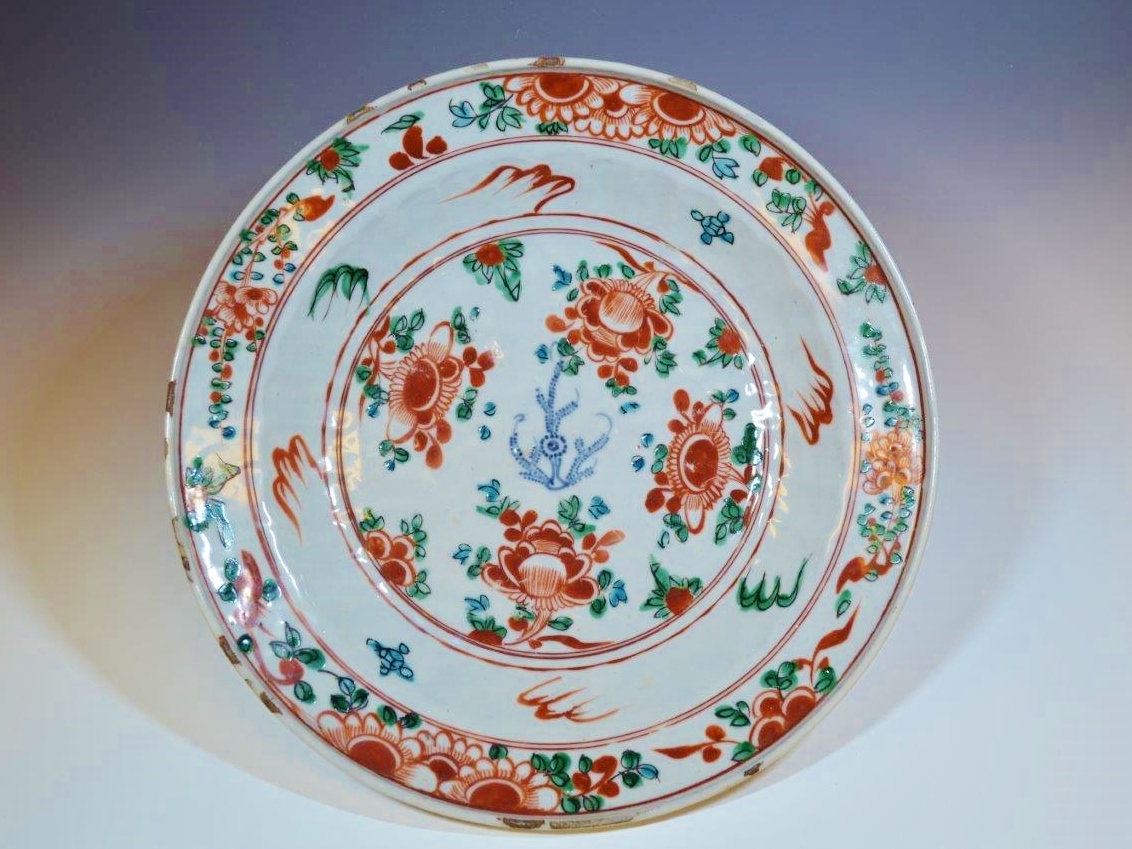 大熊美術 - 呉須赤絵花文大鉢 | 古美術品専門サイト fufufufu.com