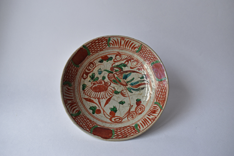 古童 - 呉須赤絵 鳳凰文 皿 | 古美術品専門サイト fufufufu.com