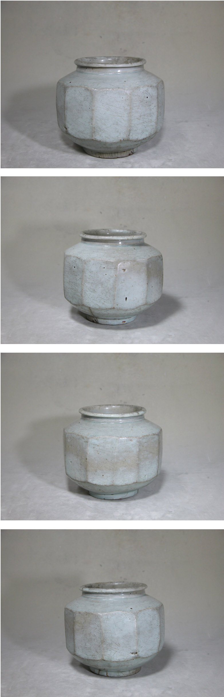 李朝 白磁 十一角面取 販売済み 壺 李朝 白磁 十一角面取 壺