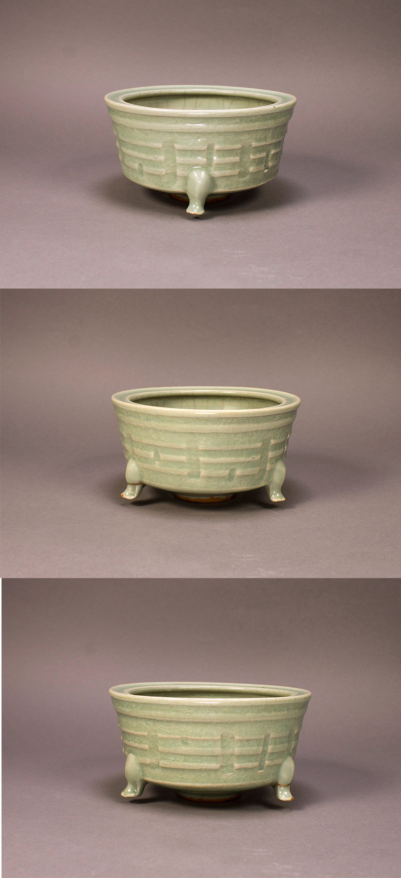 中国美術 天龍寺 青磁 三足 香炉 古美術(K-YC529) 中国美術 天龍寺