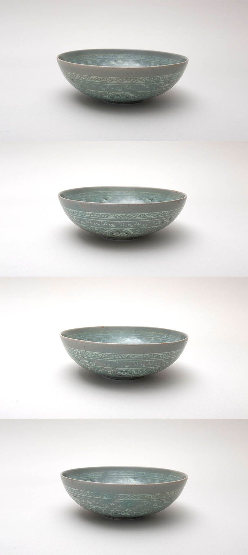 青灰色 円錐型 陶器高麗青磁 茶碗 古美術 DSC07050.jpg