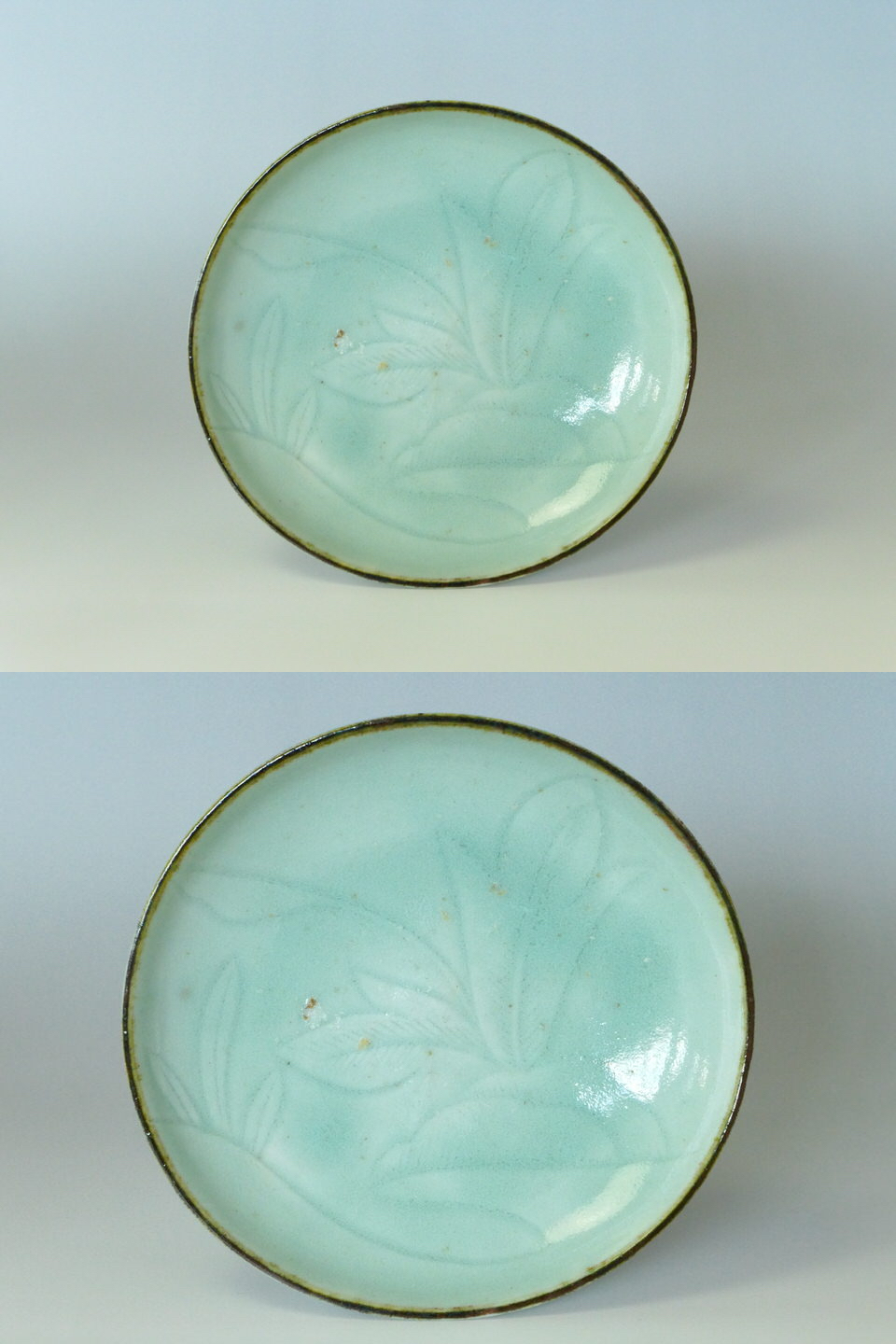 古美術 三樹 - 初期伊万里 青磁辰砂陰刻皿 | 古美術品専門サイト