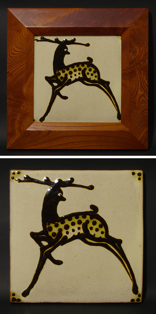 風招 - 船木研児スリップウェア陶板 | 古美術品専門サイト fufufufu.com