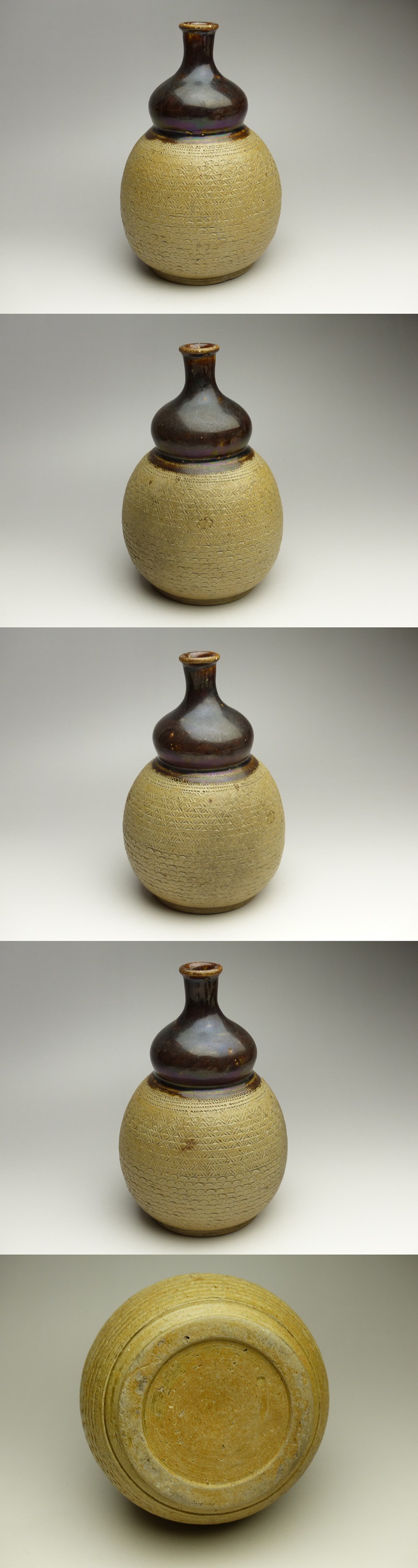 古美術 猫 - 美濃鎧徳利と猪口三点セット | 古美術品専門サイト