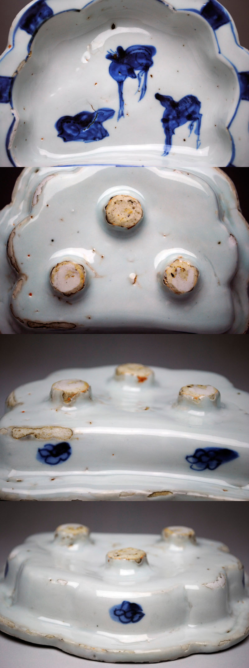 中上 ///NAKAGAMI - 古染付 半輪菊型鹿文向付 | 古美術品専門サイト