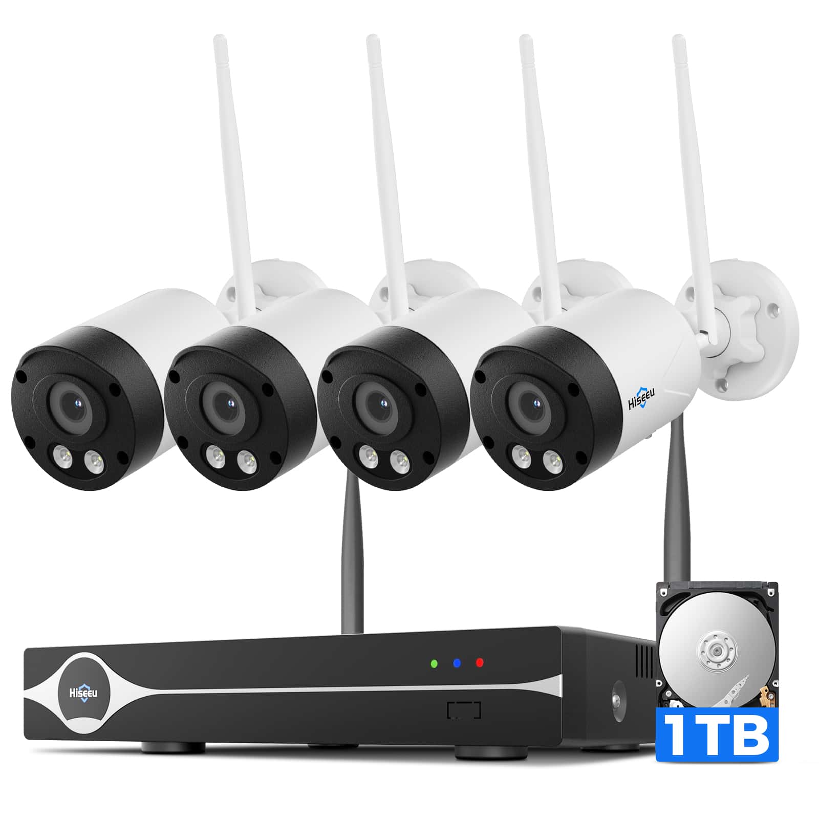 Camera System Nvr Wifi Cctv Monitor 5MP PTZ+3TB HDD】Hiseeu 5MP