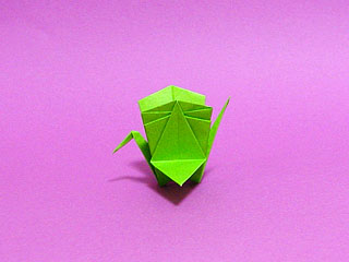 萬古焼 手塩 小皿 小判 楕円 変形 鶴 松 折り紙 銘 木箱 A Origami