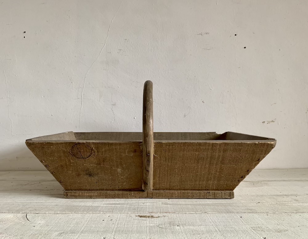 フランスアンティーク取手付木製バスケット2(aw024-088)<span style