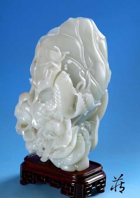 貴重品 本物和田白玉 土沁 明代 透彫り☆福禄双全☆虎鹿紋☆玉佩 根付