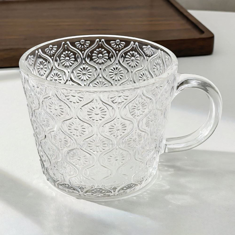 IwaiLoft 「花海棠」 ガラス グラス 400ml ガラスマグ ガラスカップ