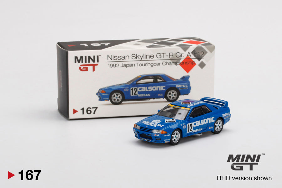 MINI GT #167 Nissan Skyline GT-R (R32) Gr. A #12 Calsonic 1992 – J