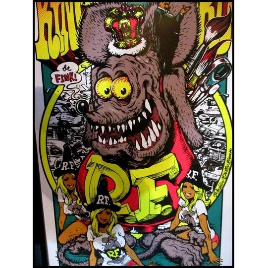 ロッキンジェリービーン、Rat Fink シルクスクリーン版画 ロッキン