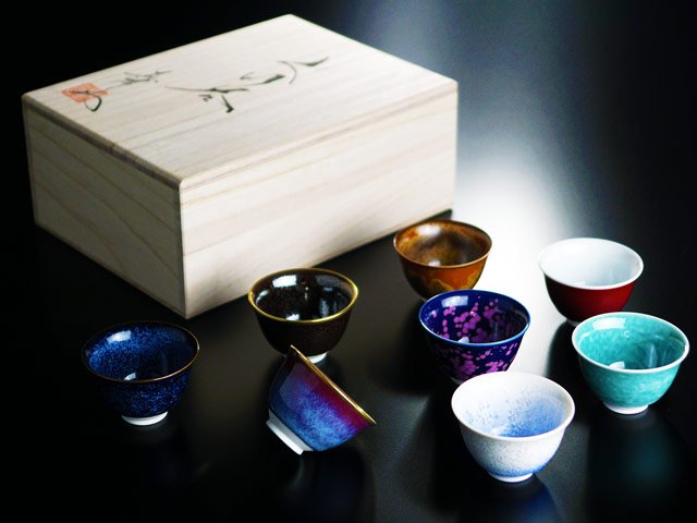 ♥絵志野 ぐい呑み 桐箱付き ⑪ 志野 ぐい飲み 骨董品 ♥絵志野