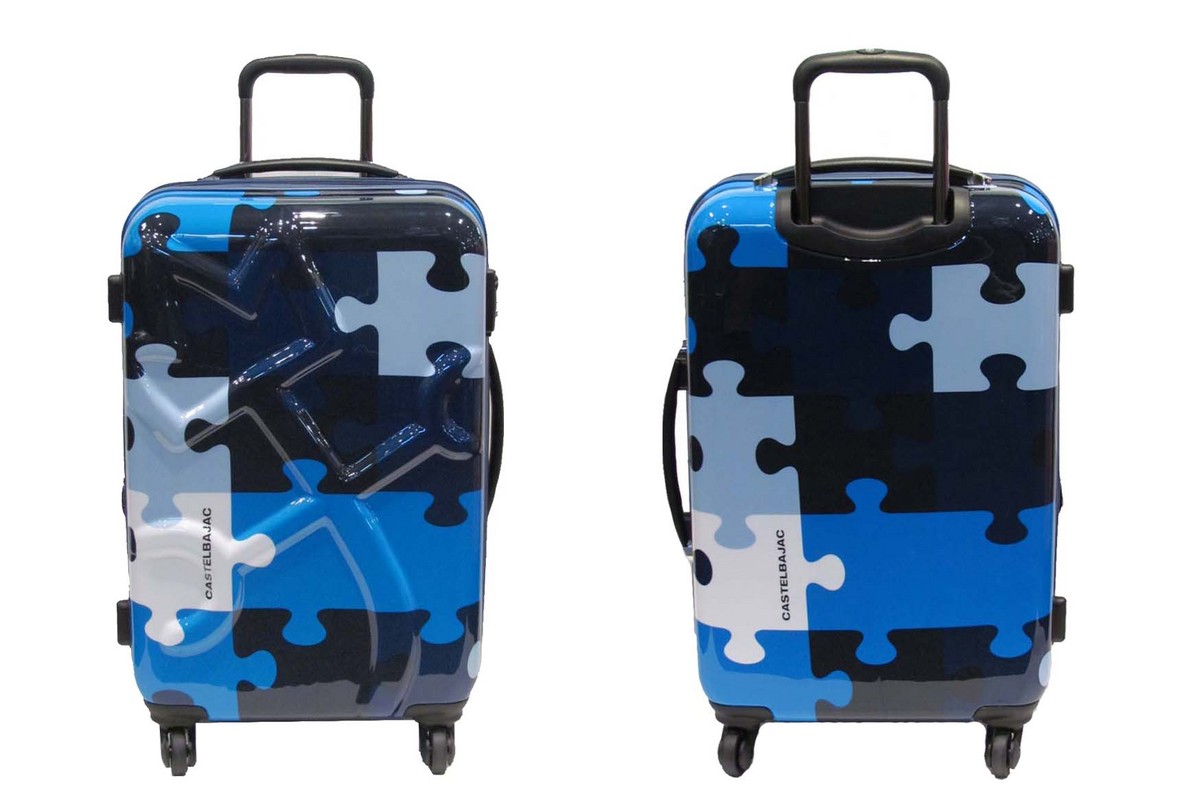 かわいい？かっこいい？おしゃれなパズル柄 マチ幅拡張型 ジッパー