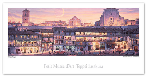 笹倉鉄平 マヨール広場ジグソーパズル 2枚セット 完成品 貴重 Amazon