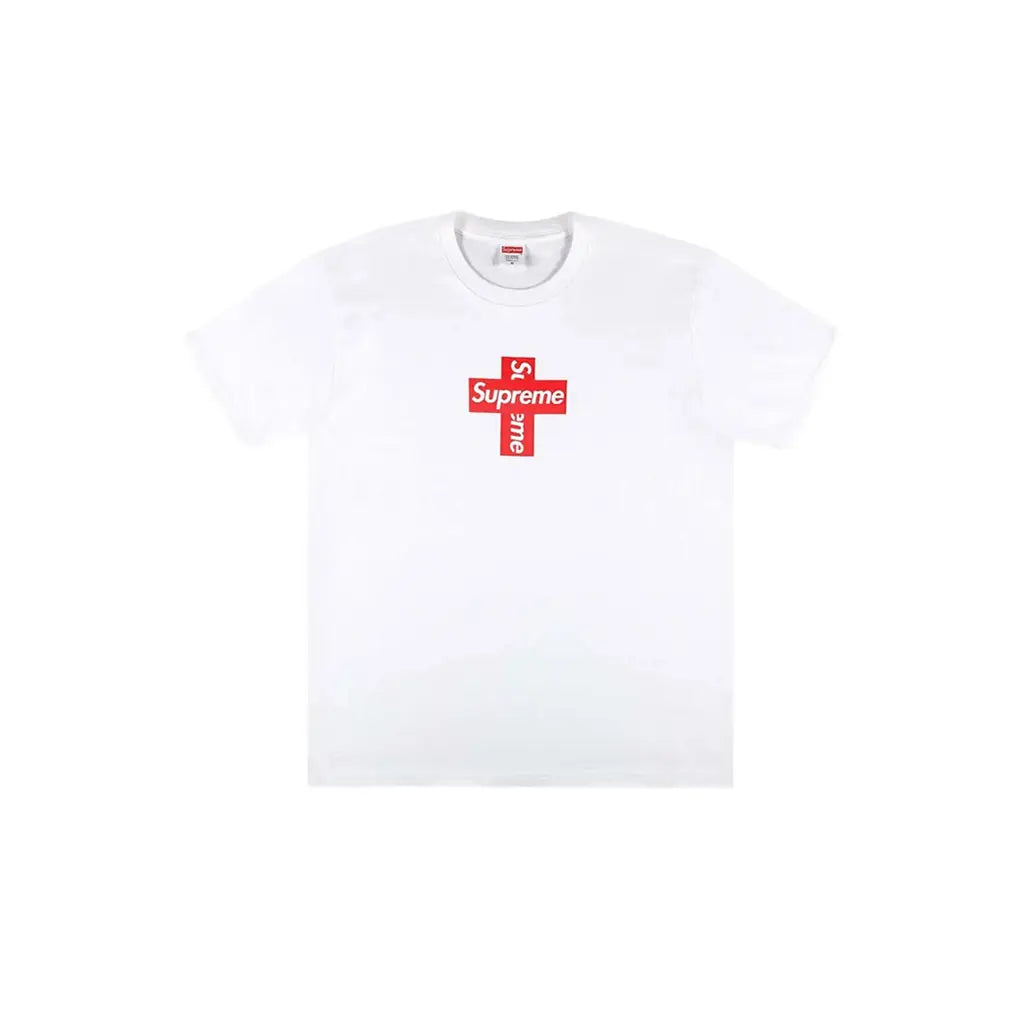 Supreme Cross Logo White Tee – kickasskickss