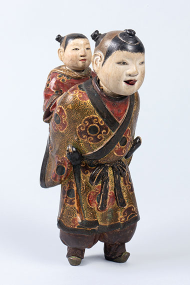 木彫り人形 嵯峨人形のながれをくむもの(明治時代) 木彫り人形 嵯峨