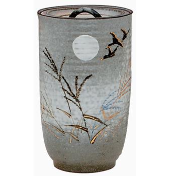 細水指 色絵 月に雁【販売】-茶道具は京都しみず孔昌堂