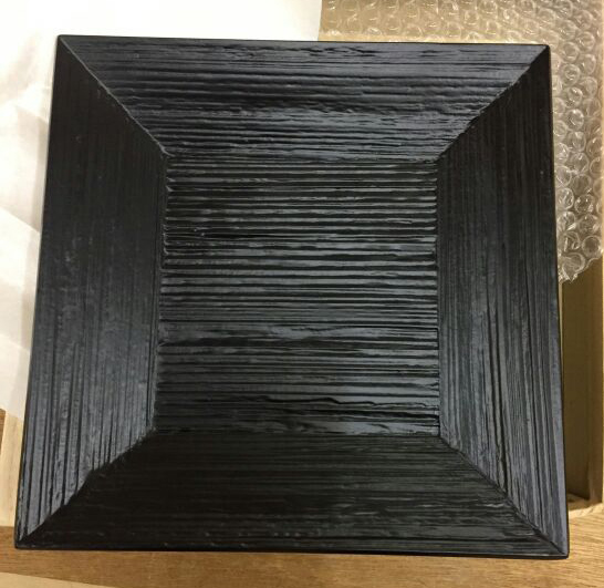 一閑塗四方盆と食籠 一閑塗四方盆と食籠