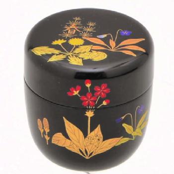 中棗 春の野蒔絵（隠れ文字）【販売】-茶道具は京都しみず孔昌堂